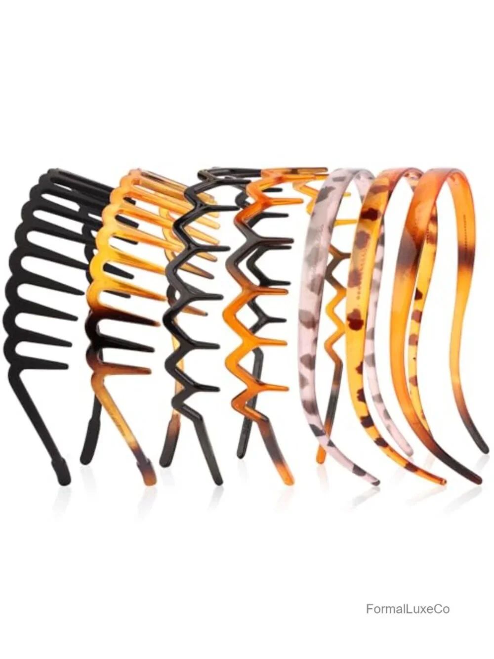 Zig Zag Plastic Comb Claw Headbands for Women Girls 90s Wavy Teeth Non-Slip